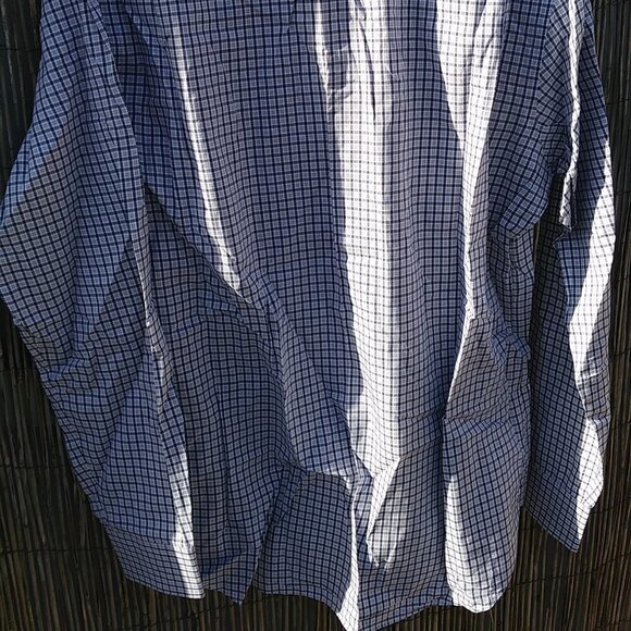 Kenneth Cole Men's Gray Black Pinstripe Button Down - 17 - 32/33 - Picture 11 of 12